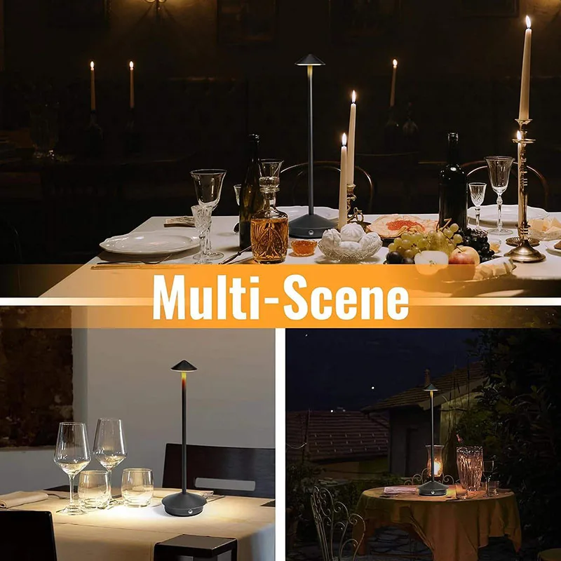 Lampe de Table LED 3 couleurs, veilleuse d'ambiance, commande tactile, pointe champignon, lampe de bureau, variable, Rechargeable, pour décor de Bar et de chevet