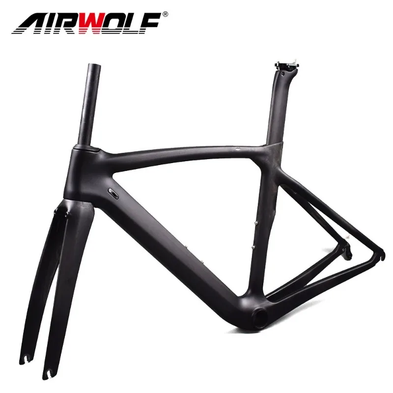 Airwolf T1100 Carbon MTB Frame BB386 Road Bike Frame 130*9mm Quick Release U Brake Bicycle Frame Max Tire Size 700*23c