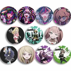 Danganronpa Game Characters Amami Iruma Miu Kirigiri Kyouko Nagito Badge Creative Soft Round Brooch Pins Clothes Bag Jewelry
