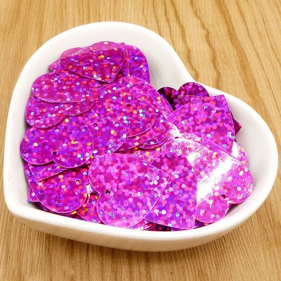 1 hole 10g/20g/50g/laser love sequin handicraft flat big love sequin clothing/handbag accessories DIY sheet 5/7/10/13/15mm sequi