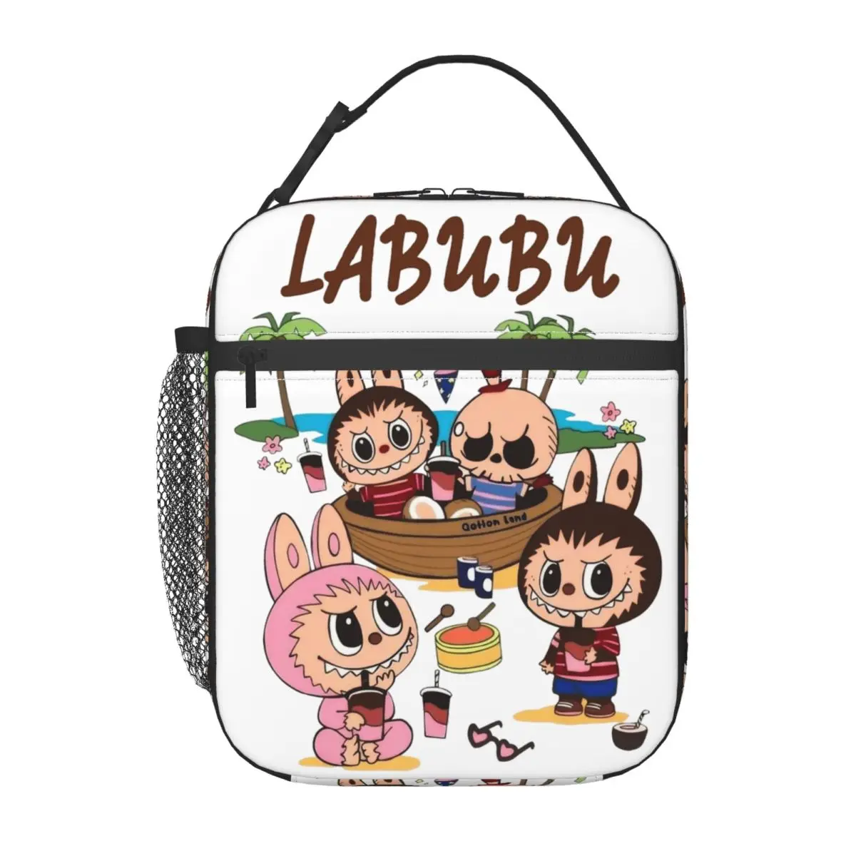 Picnic Lovely Monster Labubu Popmart Merch Insulated Lunch Tote Bag For Picnic Storage Food Boxes Reusable Cooler Thermal Box