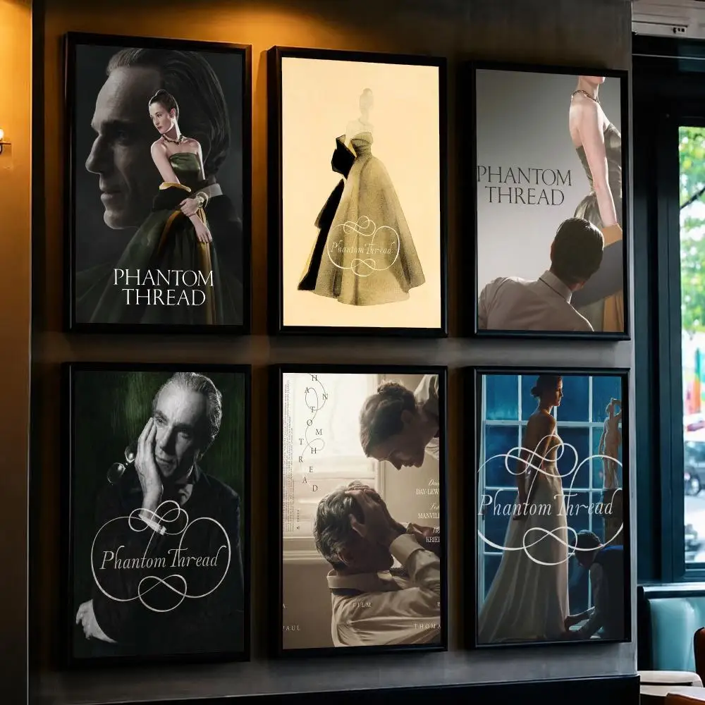 classic movie P-Phantom Thread-D Poster Minimalist Wall Sticker for Cafe Office Bar Home Decor and Gift