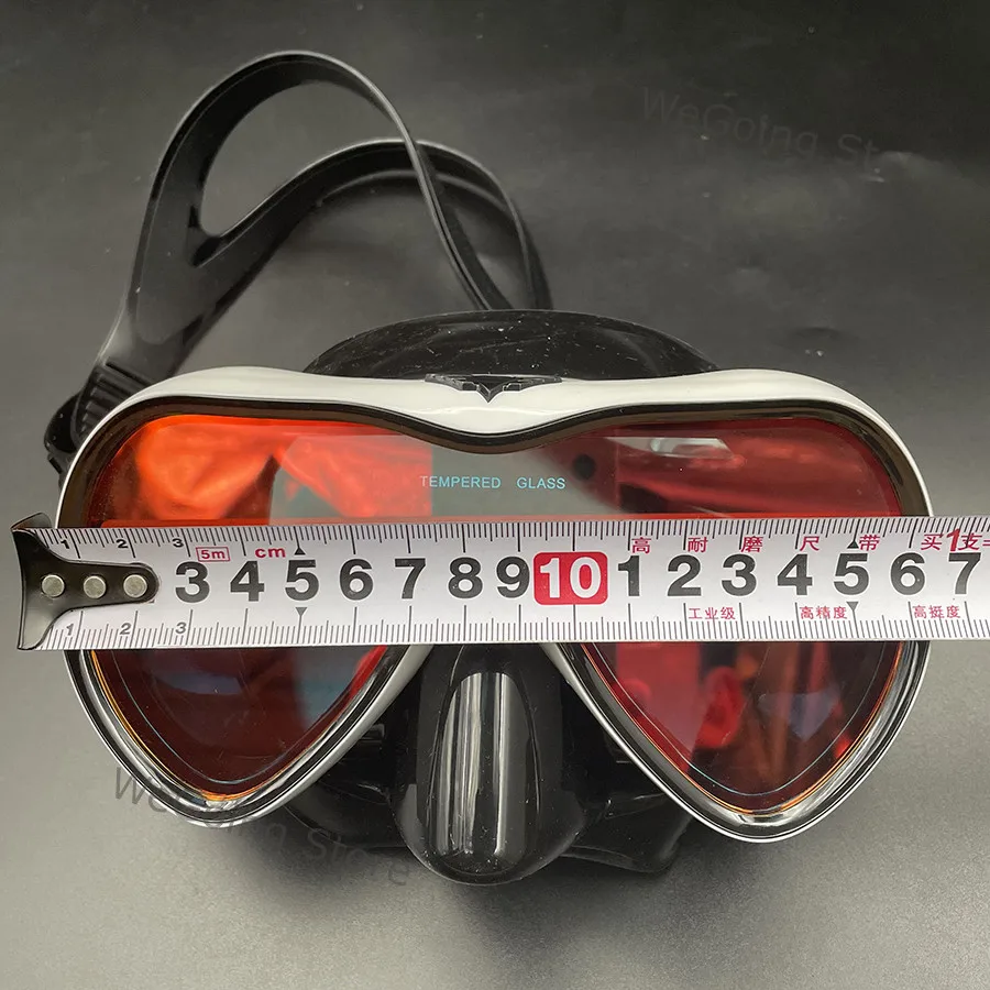 Lunettes de plongée sous-marine Len miroir, protection UV, haute définition, grande vue, masque de natation avec boîte noire à fermeture éclair,