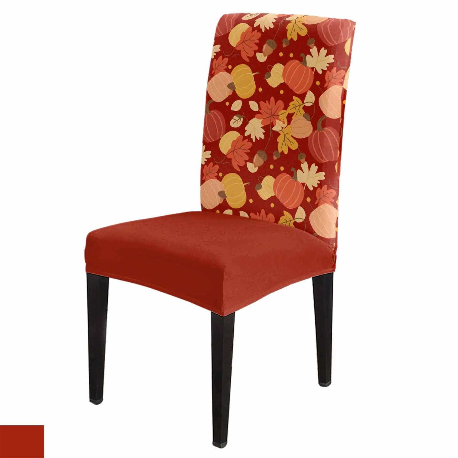 

Dark Brown Acorn Pumpkin Leaf Spandex Chair Cover Office Banquet Chair Protector Cover Stretch Chair Cover for Dining Room