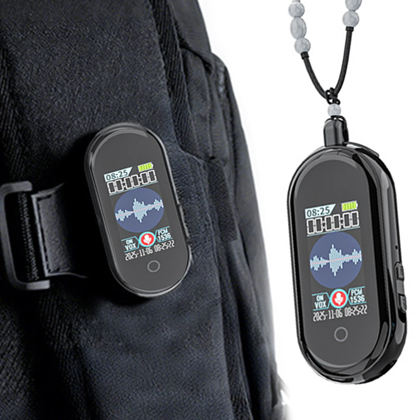 

Портативный диктофон 3-в-1 с экраном 1,05 дюйма, 64 ГБ, цифровой прибор для записи голоса, зарядка Type-C, для лекций, интервью, совещаний, занятий