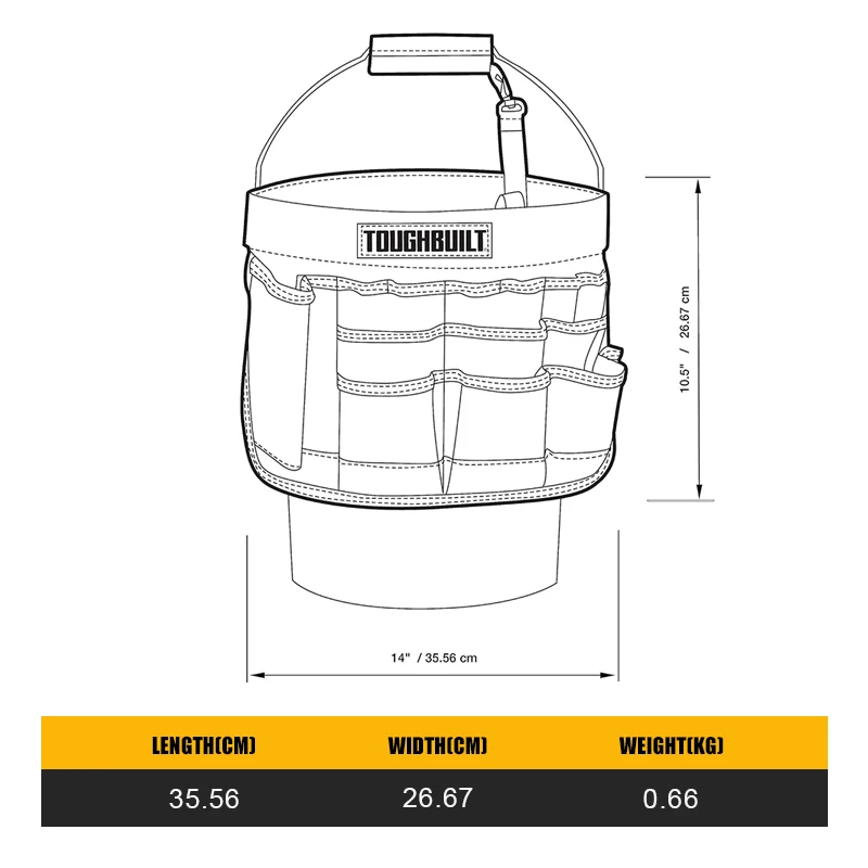 TOUGHBUILT TB-85 Bucket Organizer Multi-functional Bucket Bag Tool Accessories