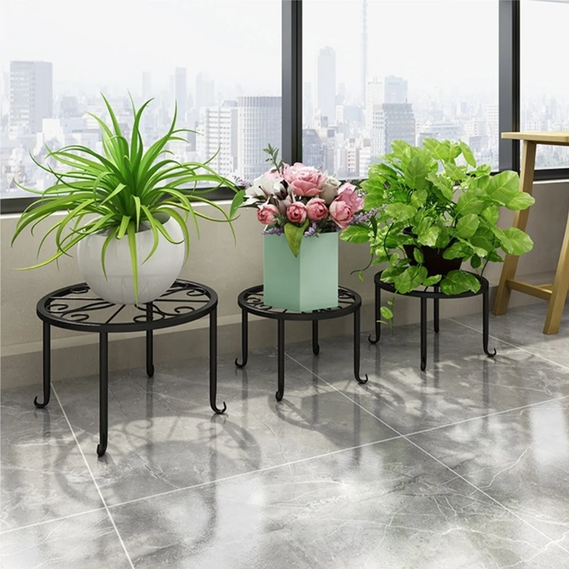 حامل أوعية الزهور المعدنية القوية لتوفير المساحة، رف الحديقة، بناء مقاوم للماء، لا يوجد تركيب أدوات للاستخدام في الهواء الطلق، #1