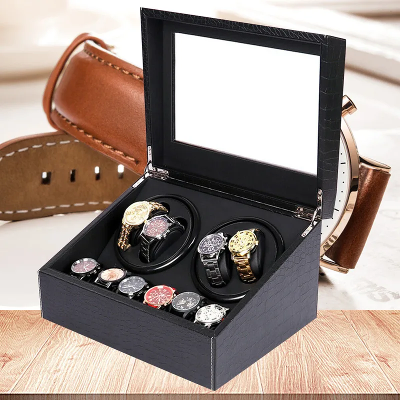 

10 Watch Storage Display Box Black/brown High Quality Luxury Winder Automatic Display Storage Box Leather