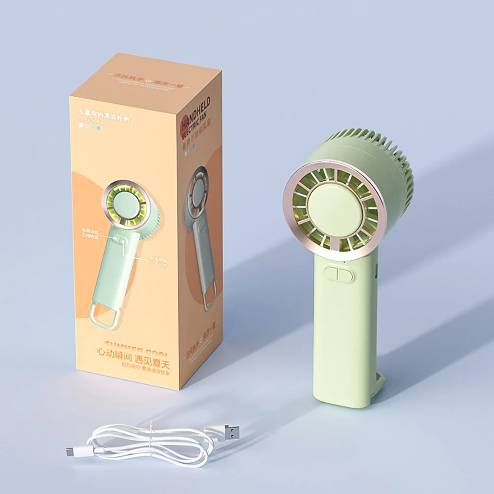 Ventilador portátil de mano, 800mah, 3 velocidades, ajustable, bajo ruido, potente ventilador eléctrico de viento frío para exteriores/oficina/viajes, 1 ud.