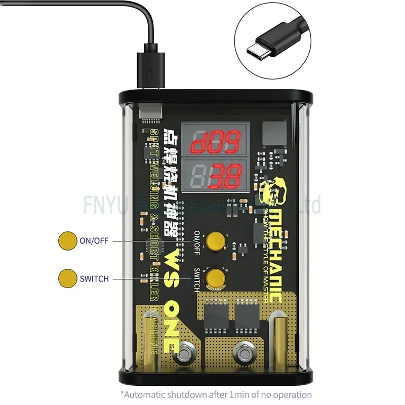 MÉCANICIEN WS ONE-Soudeuse par points à impulsions portable pour carte mère PCB, outil de soudage court, réparation de soudage, emplacement de défaut de batterie