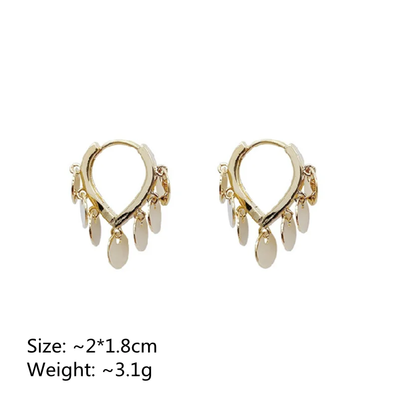 Gold Color Heart Earrings Vintage Wafer Love Hoop Earrings For Women Gift Earings Metal Ear Buckle Fashion Jewelry Accessories