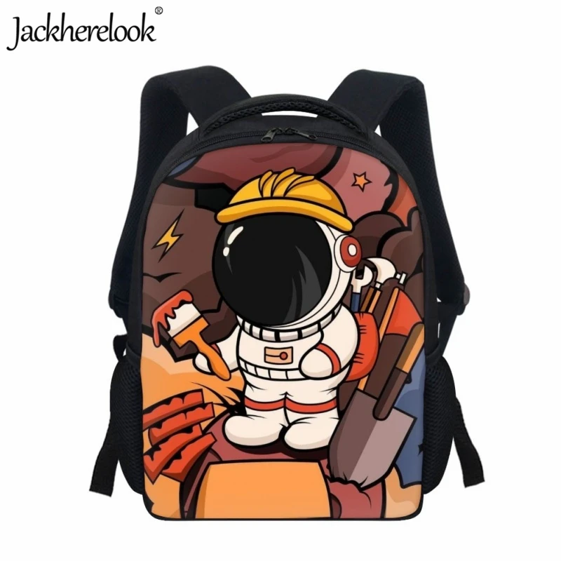 Jackherelook – sac d'école Design dessin animé Spaceman, pour enfants de la maternelle, livres de 12 pouces, nouveau sac à dos de voyage pratique pour enfants
