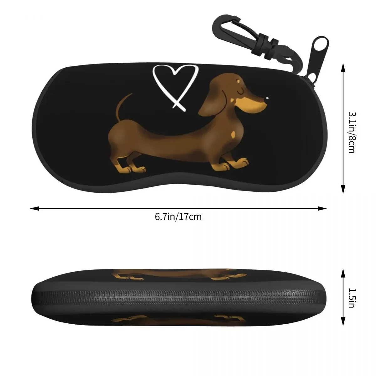 Dachshund Love Shell Eyeglasses Case Men Women Cute Wiener Badger Sausage Dog Glasses Case Sunglasses Box Pouch