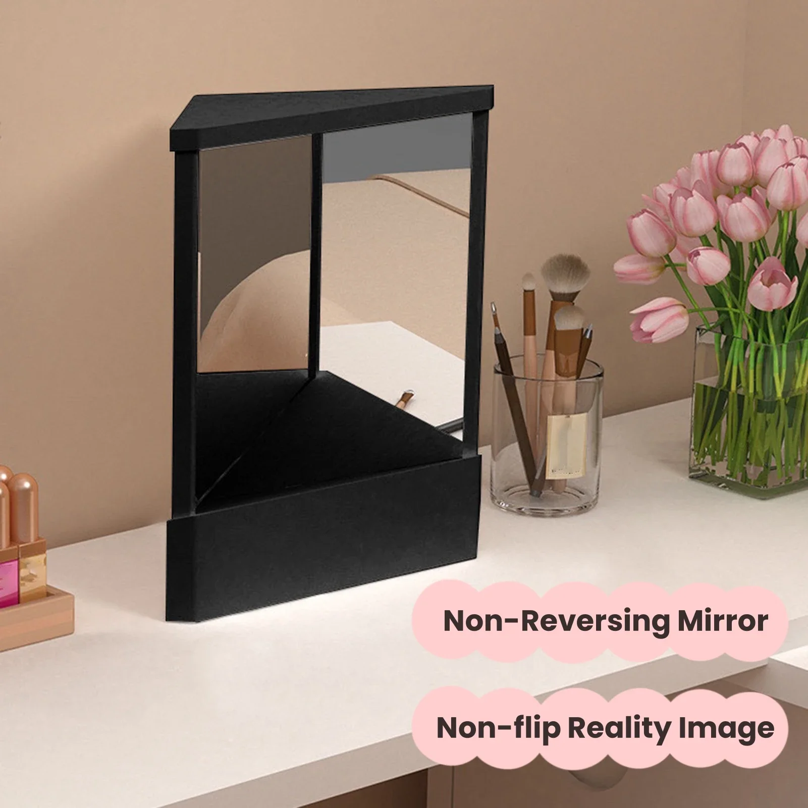 Non-Reversing Mirror Precision True Images Vanity Makeup Mirror Non-magnifying Real Tabletop Reflections Beauty Tool