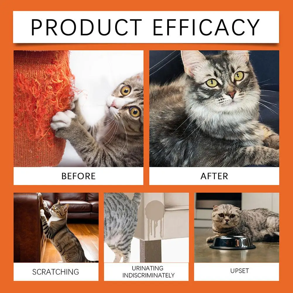 Semprotan tanpa goresan untuk kucing, semprotan kucing tanpa stimulasi antigores pelindung Sofa furnitur untuk penggunaan dalam ruangan produk hewan peliharaan 2x7