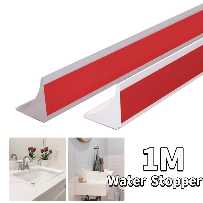 Silicone Water Stopper Strip Bendable Kitchen Countertop Retaining Shower Dam Flood Barrier Dry And Wet Separation for Bathroom