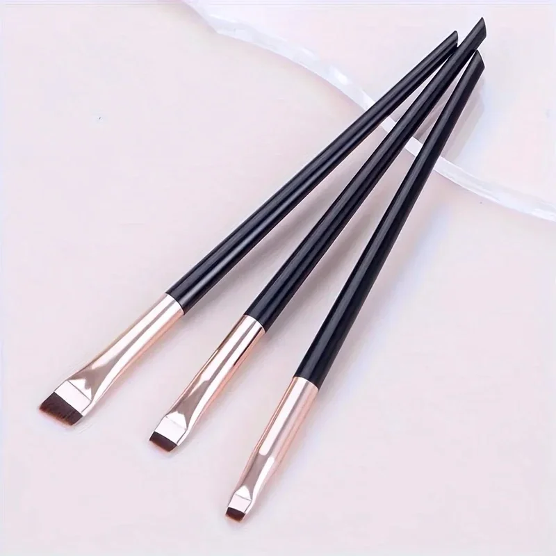 3/6/9/12Pcs Angled Eyeliner Brush  Micro-Fine Tip for Brows & Cut Crease, Vegan Professional Makeup Brushes