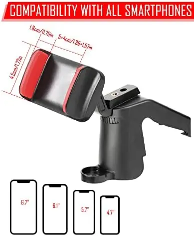 

JeCar JK Phone Holder for Wrangler JK/JKU 2011-2018 – Black Dash Mount