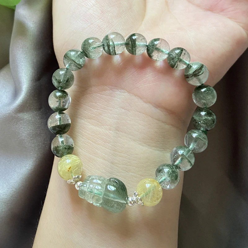 

Natural Stone Green crystal Phantom Ghost pixiu Brave Troops beads Trendy Bracelet For Women Jewelry Healing Stone Bracelets