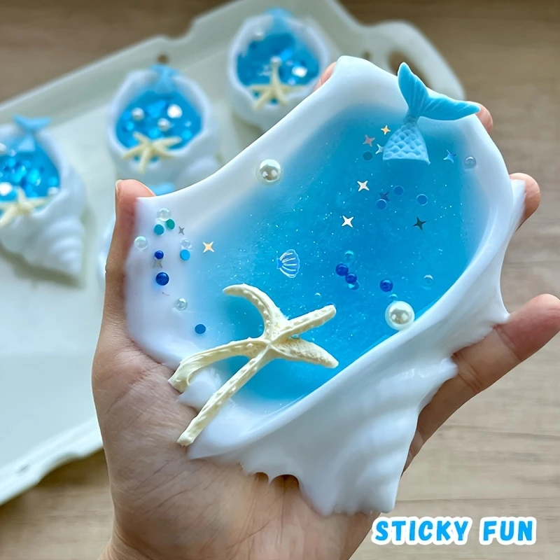 Ocean Shell Squishy Toy Slow Rising Soft Squeeze Stress Relief Fidget Toy Cute Sea Shell Sensory Toy for Kids Adults