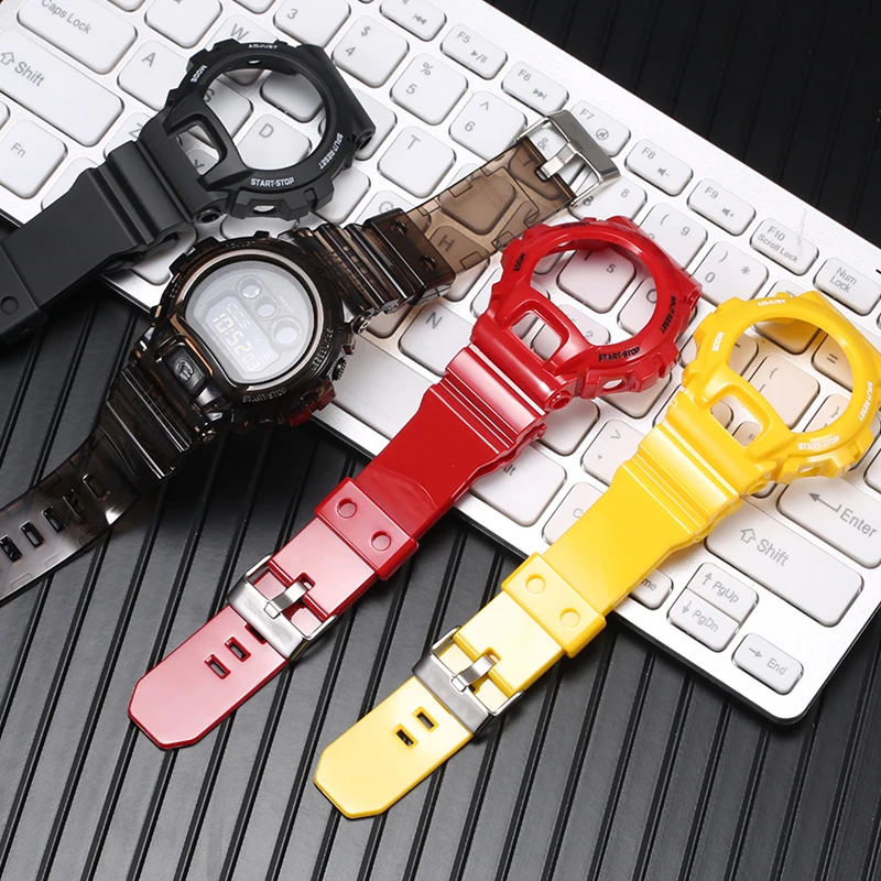 Rubber Strap Case for GD-X6900 GB-X6900 GDX6900 Watch Band Case TPU Dedicated Interface Resin Men Sport Watch Accessories