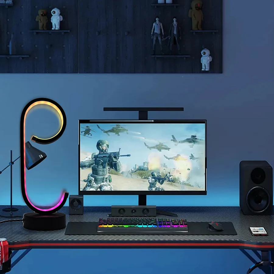 A creative modern table lamp for the desktop. It can be adjusted and switched among 36 modes via USB. It is suitable for bedroom