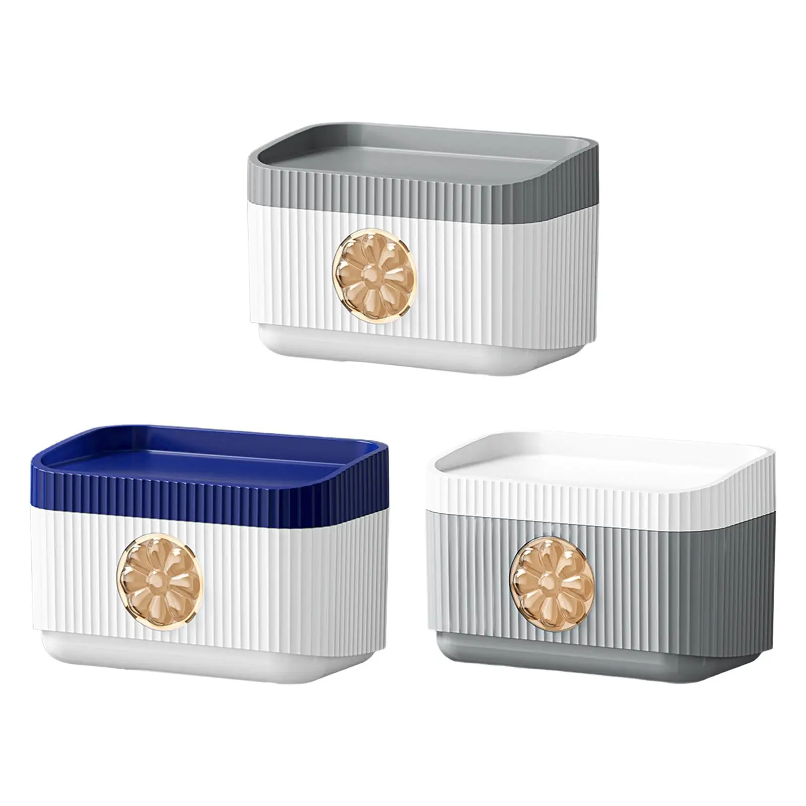 No Drill Toilet Roll Holder with Storage Box Waterproof Tissue Dispenser for Bathroom Kitchen Shower Room Organizer