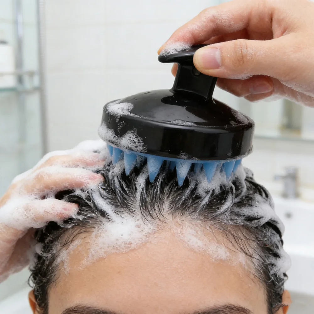 Soft Silicone Scalp Massager for Sensitive Scalp Shower Hair Care Brush Travel-Friendly