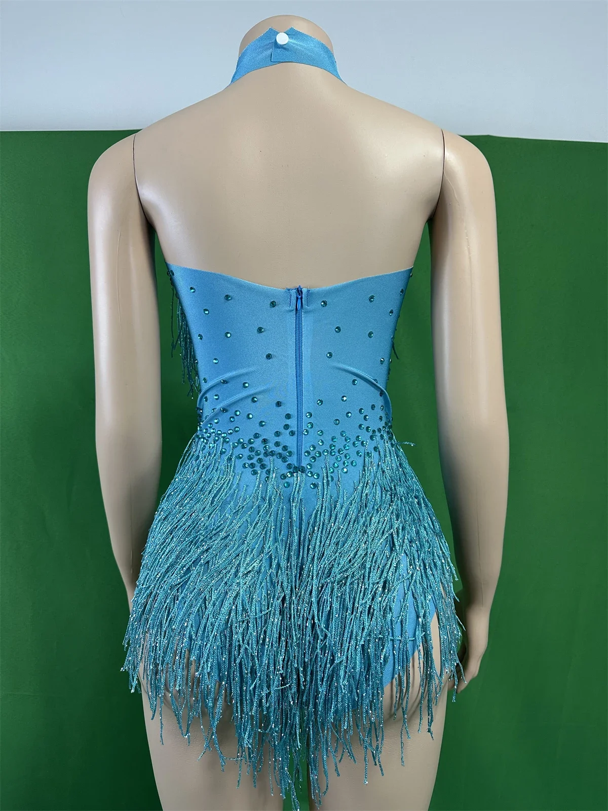 Damskie body z odkrytymi plecami, zdobione cyrkoniami i frędzlami, błyszczące stroje taneczne z frędzlami, kostiumy królowej cheerleaderek na powrót do szkoły, 2025