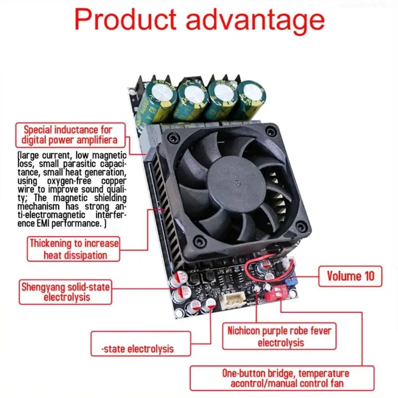 ZK-3002 Digital Amplifier Board, 2CH 300W+300W Amplifying Board T5EE