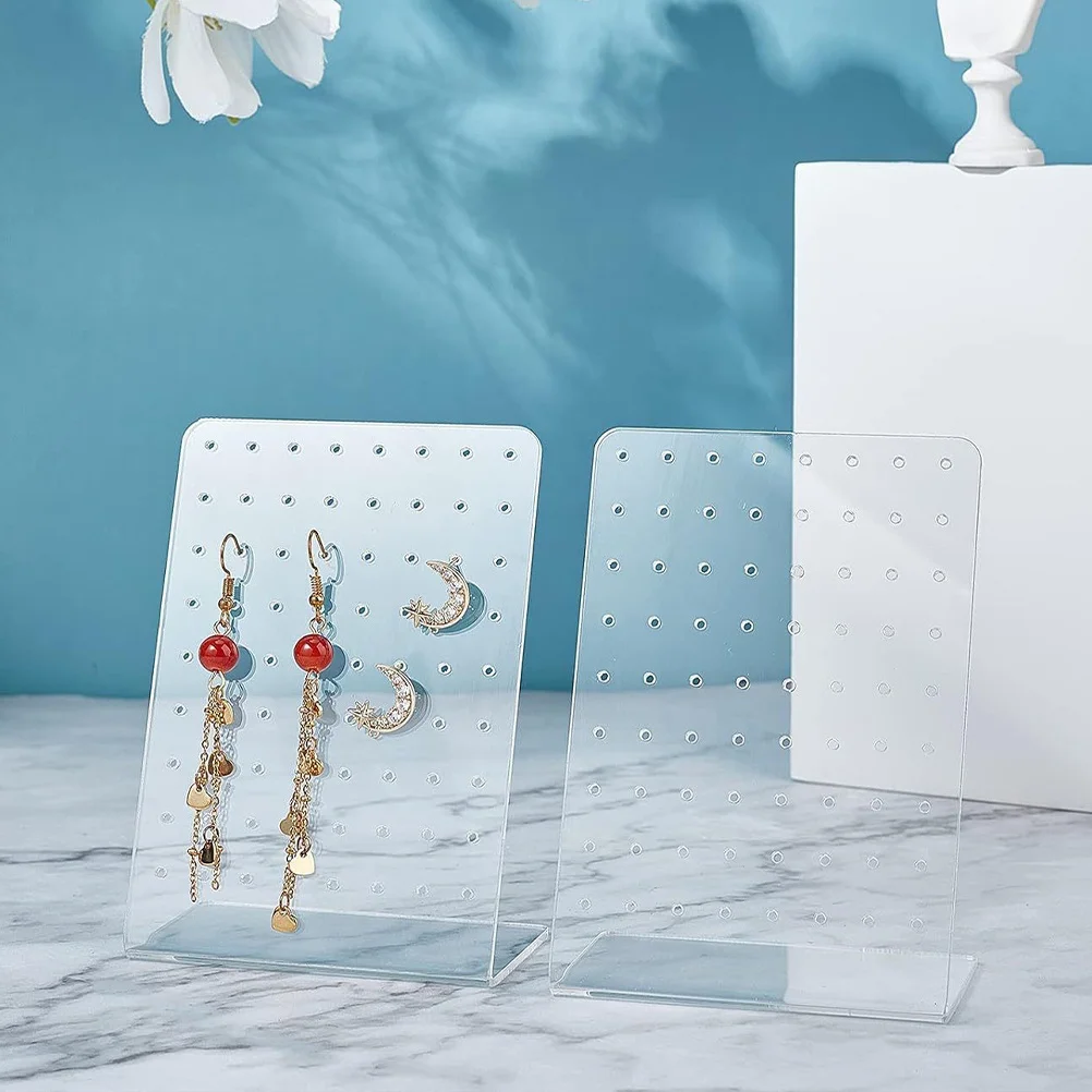 

4pcs Earring Organizer 72 Hole Clear Acrylic Display Stand For Studs Hoops Dangles Jewelry Storage Rack Earring Holder For Women