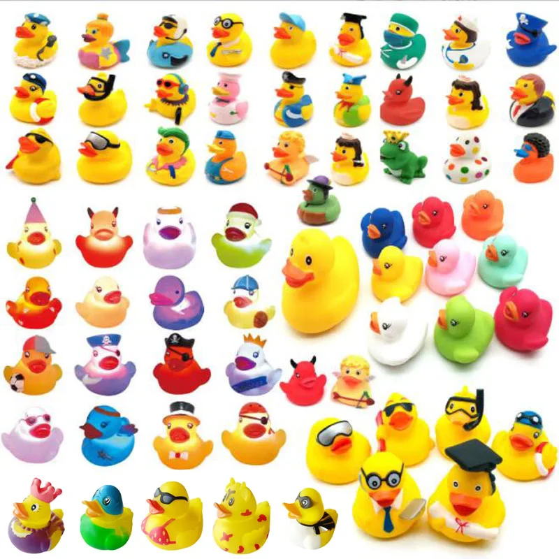 5-30 PCS New Cute Rubber Duck Assorted Duck Bath Toys Kids Shower Bath Toy Gifts Baby Birthday Party Gifts Decorations