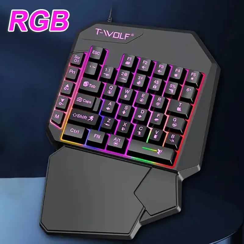 FocusOnPC TF900 2-in-1 Mobile Gaming Converter Combo, One Hand Keyboard & Mouse Kit for PUBG Mobile & Other Smartphone Mobile Games  RGB Wired Gaming Keyboard Mouse Combo view 8