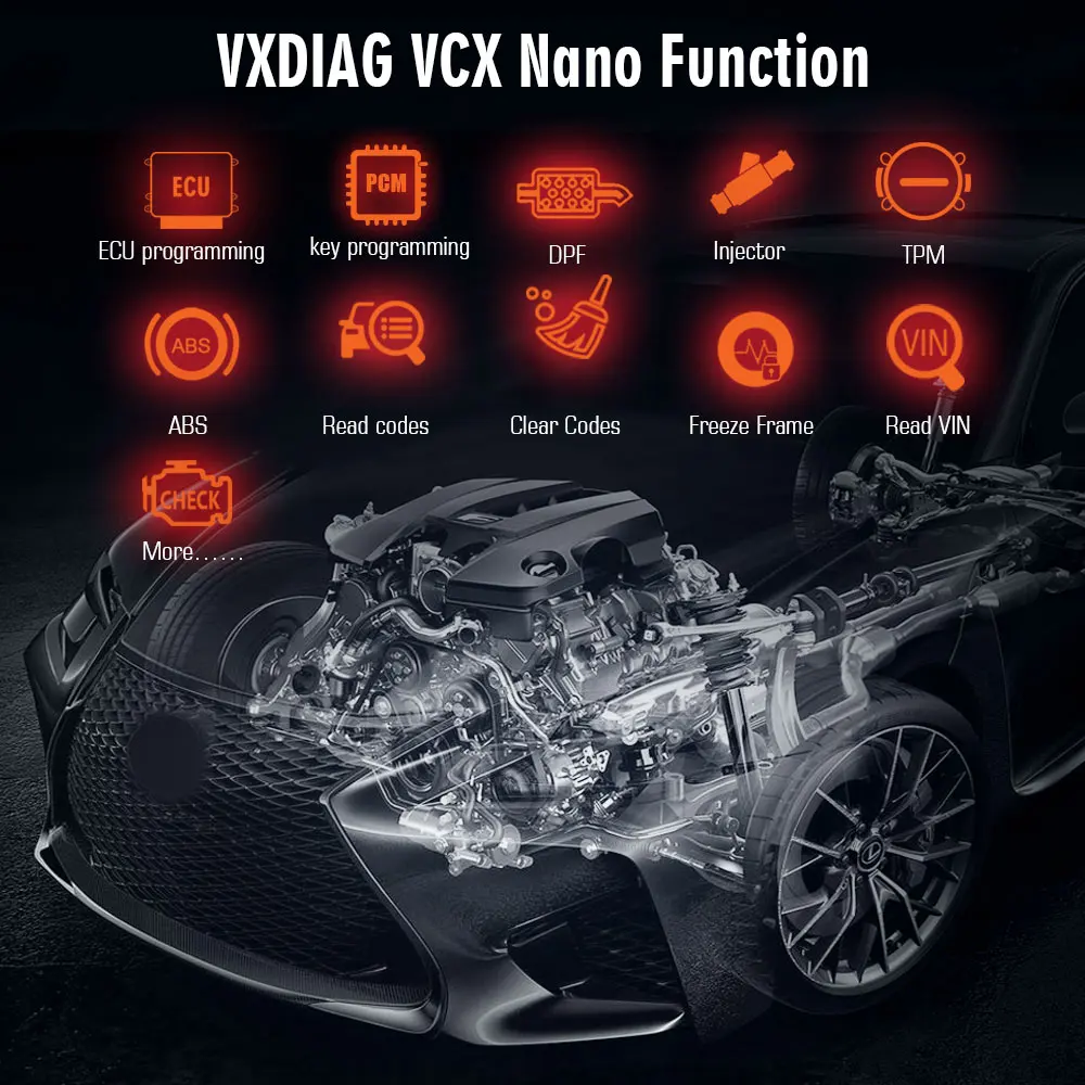 VXDIAG VCX NANO for Ford IDS V130 for Mazda V131 2 in 1 OBD2 Diagnostic Tool Supports Win10 USB Version