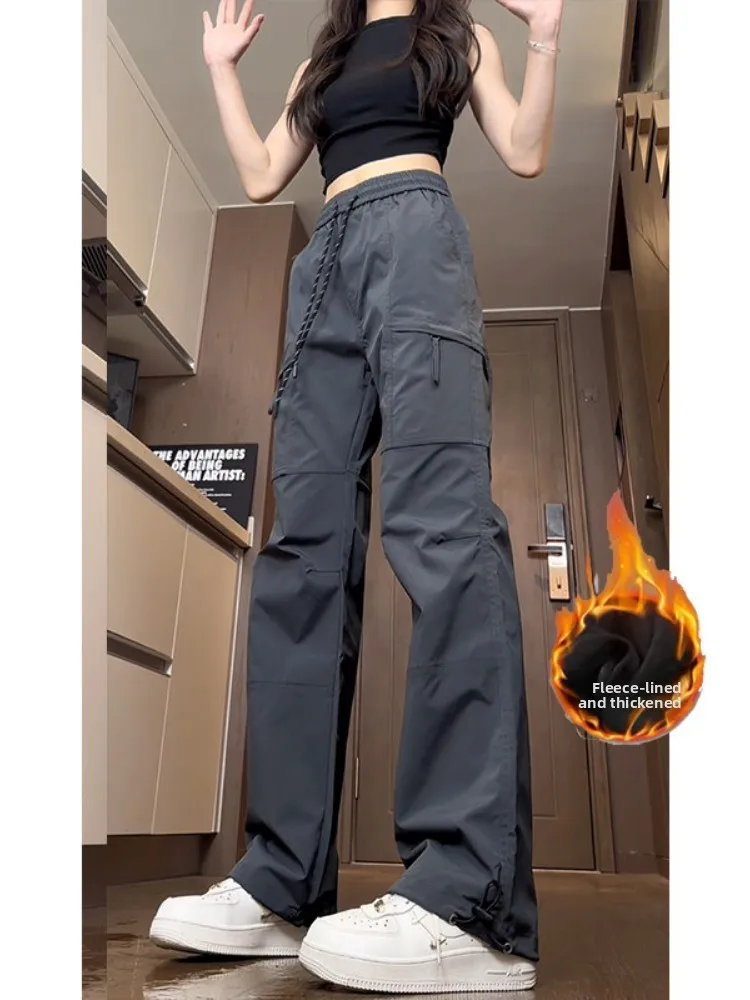 

Thiened Fce Winter Outdoor Sports Men's Work Trousers Straight Leg ell Pants Climbing Pants Tee-Proof Soft ell