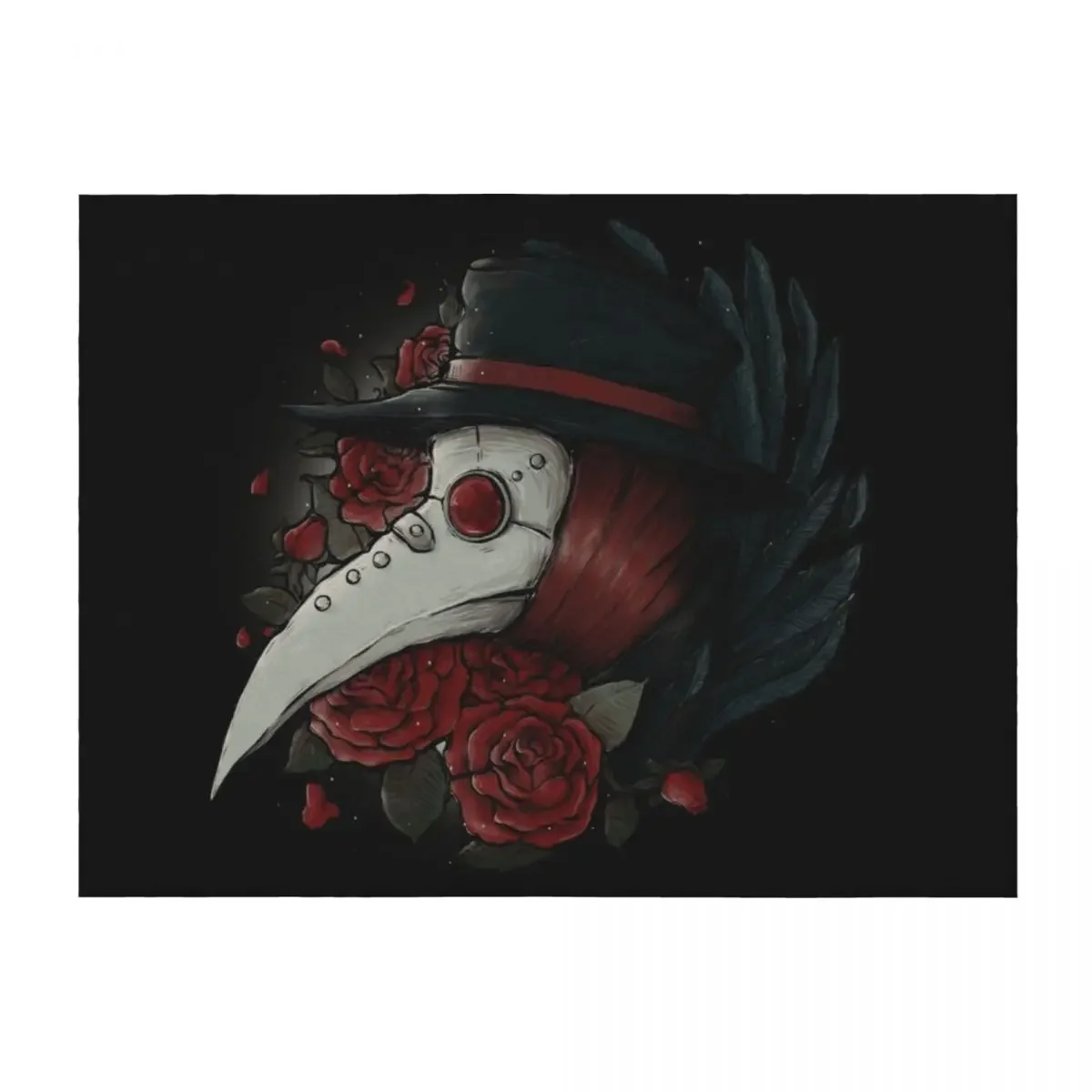 

Plague Doctor Red Roses Throw Blanket Decorative Throw blankets ands for sofa Polar Blankets
