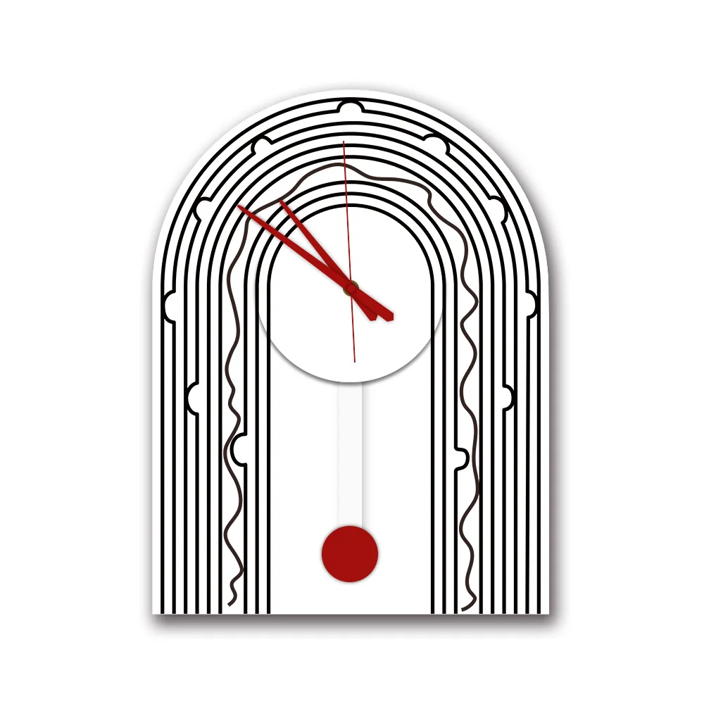 ساعة حائط مخططة كريمي بسيطة وبوهيمية مبتكرة - زخرفة ديكور متأرجحة لغرفة المعيشة وغرفة النوم وديكور المنزل