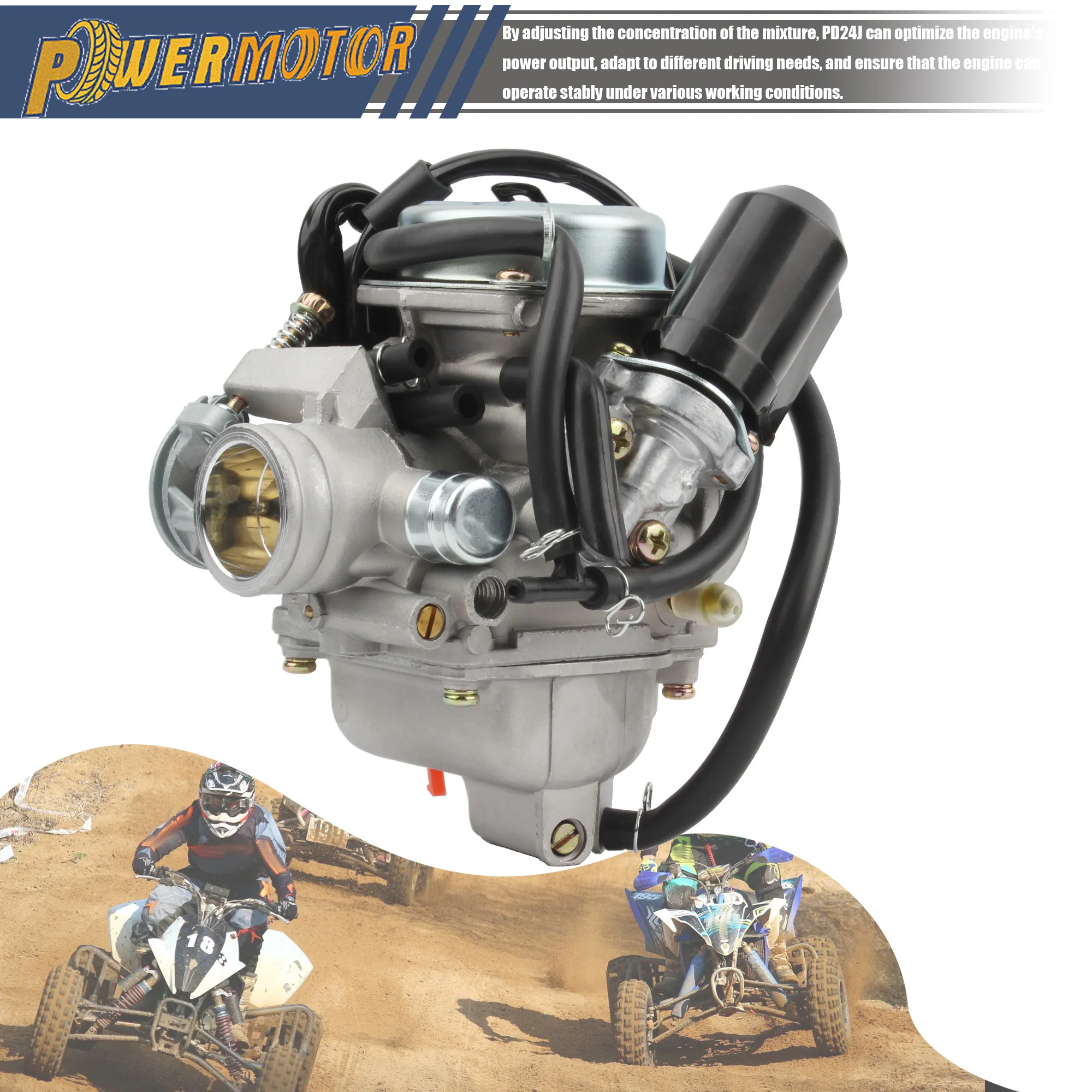 

For GY6 Motorcycle PD24J 24mm Carburetor with Power Jet 125cc 150cc Engine Fuel System ATV Kart Motocross Scooter Accessories
