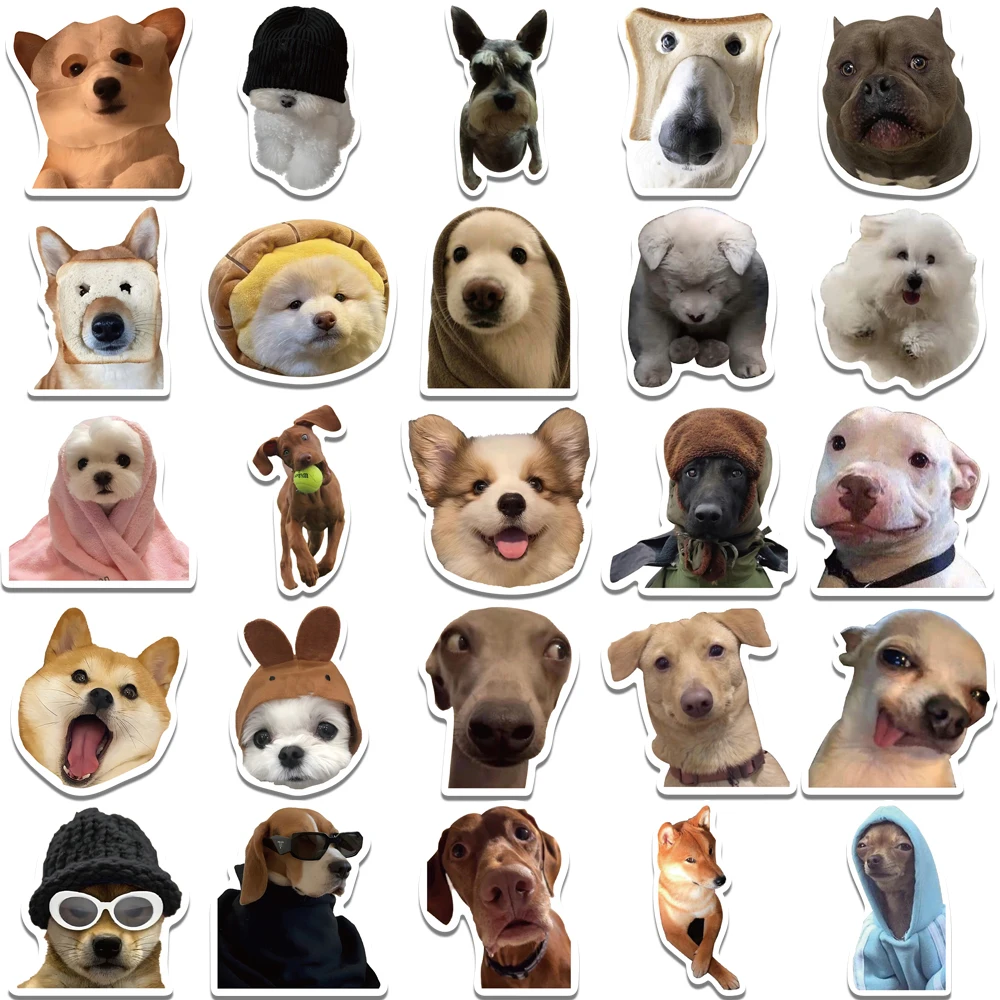 10/30/50pcs Spoof Dog Cartoon Stickers Animal Meme Sticker DIY Laptop Guitar Phone Car Motorcycle Luggage Decals Decoration Toy