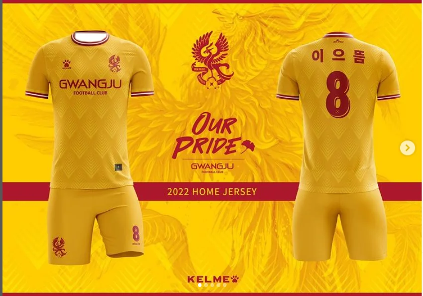 

25 Summer Korea Gwangju Football Club Football Team Superstar Men's Jersey No. 8 Quick-drying T-shirt Set Breathable Casual Moto