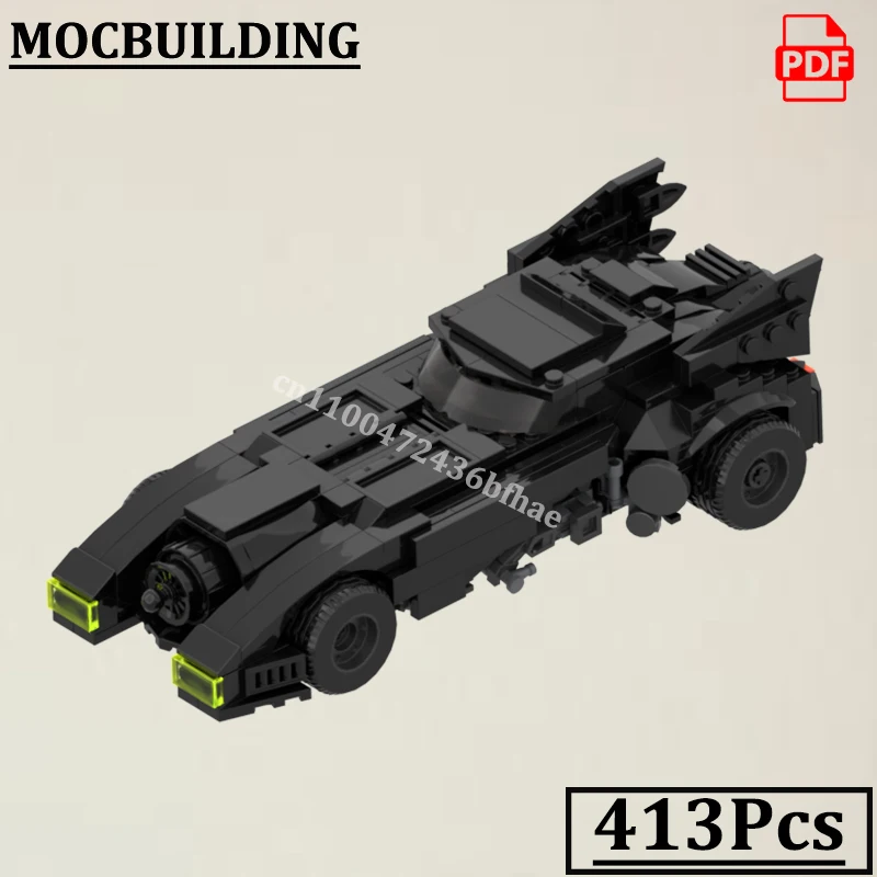 

Черный автомобиль, модель городской автомобиль, летучая мышь, дисплей MOCBUILDING, креативные технические блоки, строительные кирпичи, игрушки в подарок