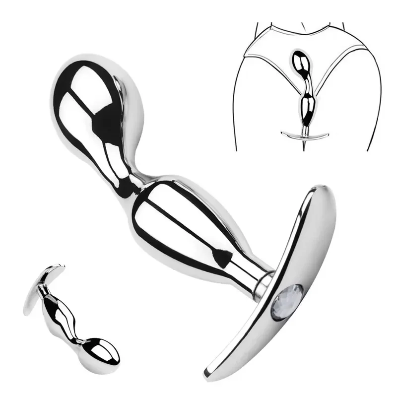 Small Size Metal Prostate Massage Stainless Steel Anal Plug Removable Butt Plug Stimulator Anal Sex Toys for Women Men Couple