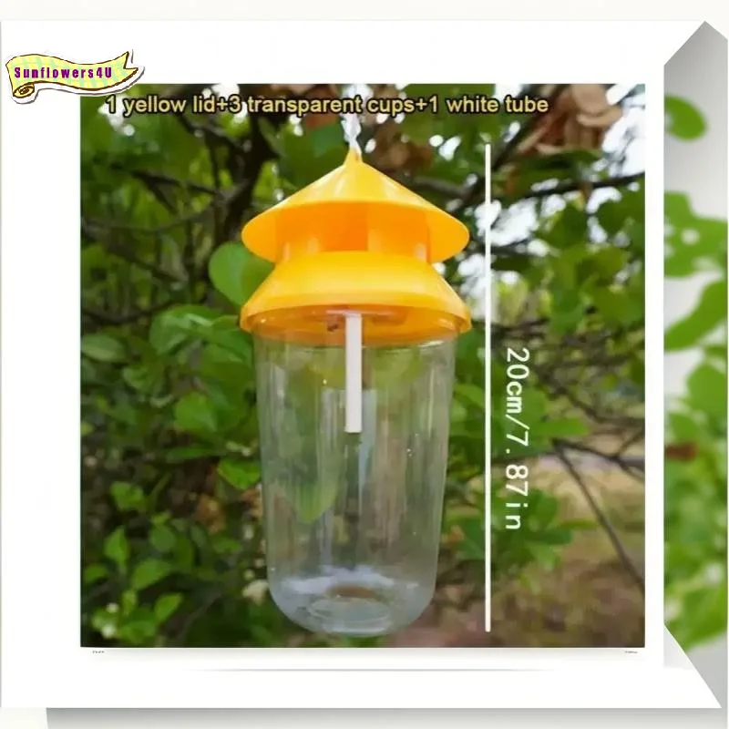 Fruit Fly Trapper with High-Efficiency Attractant Reusable Hanging Fly Catcher for Home Restaurant Patio Pest Removal
