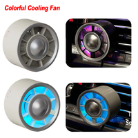 Portable Mini Car Fan Fast Cooling Car Air Outlet Electric USB Fan with Colorful Light Fan 3 Speed Adjustable Auto Accessories