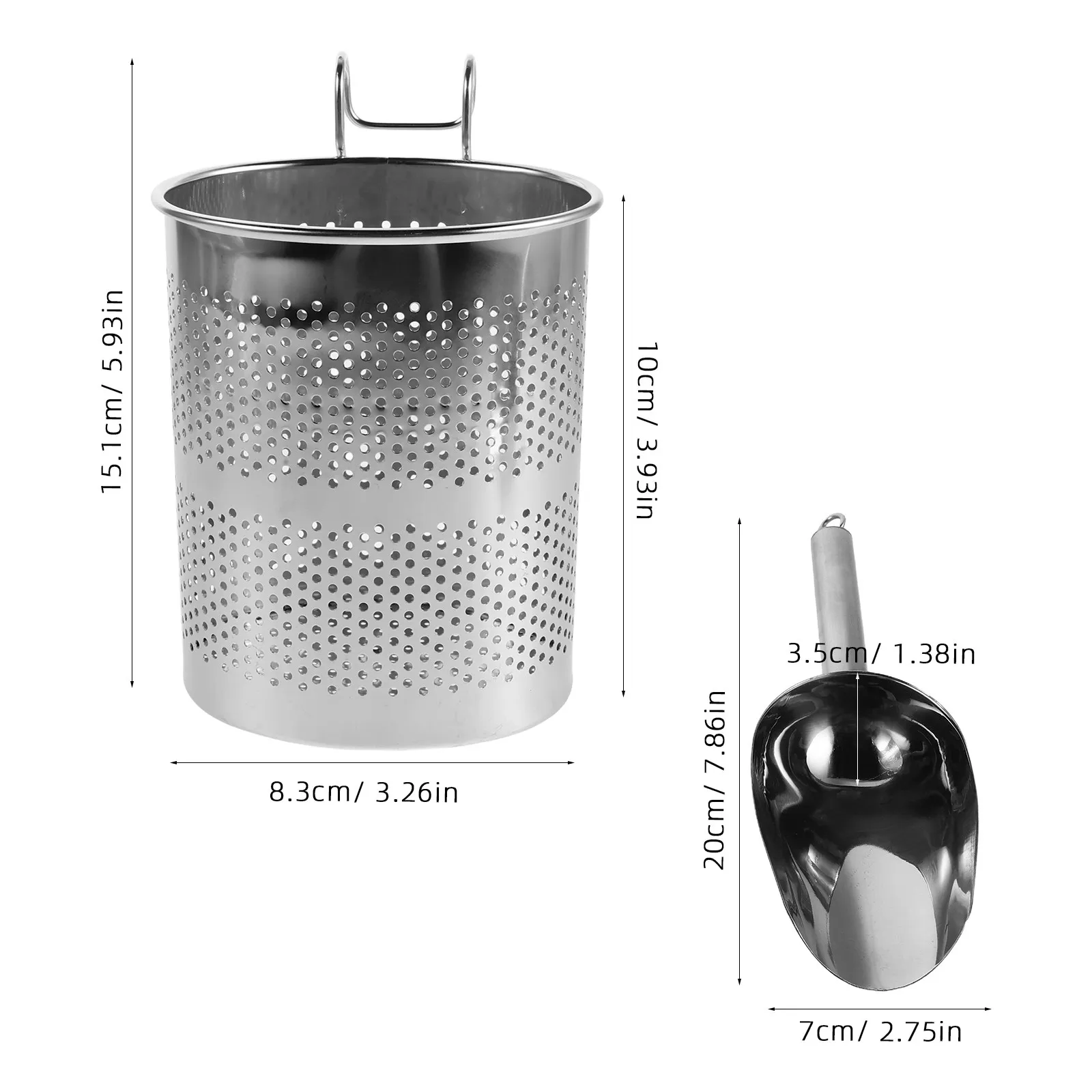 Stainless Steel Ice Scoop Holder Set – Rust-Resistant for Freezer, Ice Machine, Bar & Kitchen Countertop