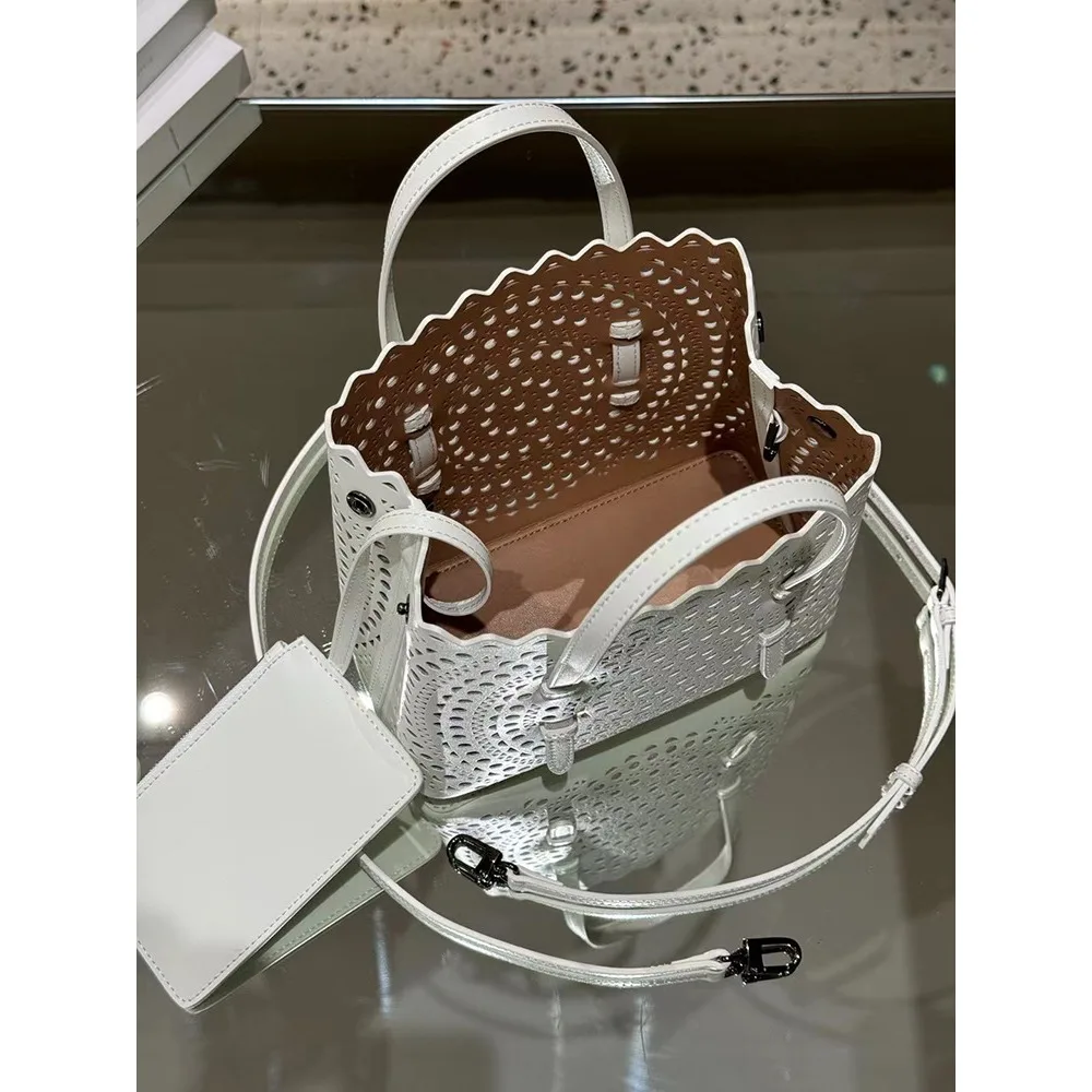 New Handmade Bag Niche Laser Engraving Hollow Leather Fashion Small Design Versatile Advanced Texture Unique and Simple Detail