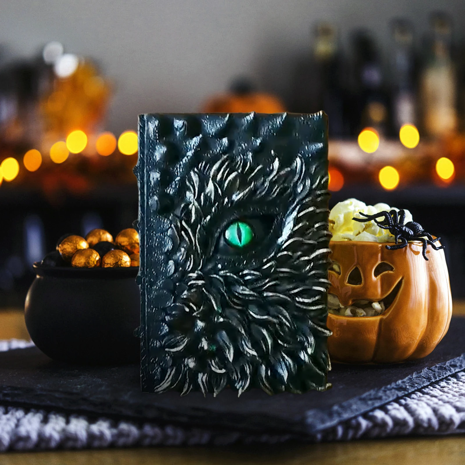 2022 Halloween 3D One-Eyed Dragon Devil\'s Eye Prop Book Hardcover Resin Cover Diary Book Craft Decoration Easter Gift