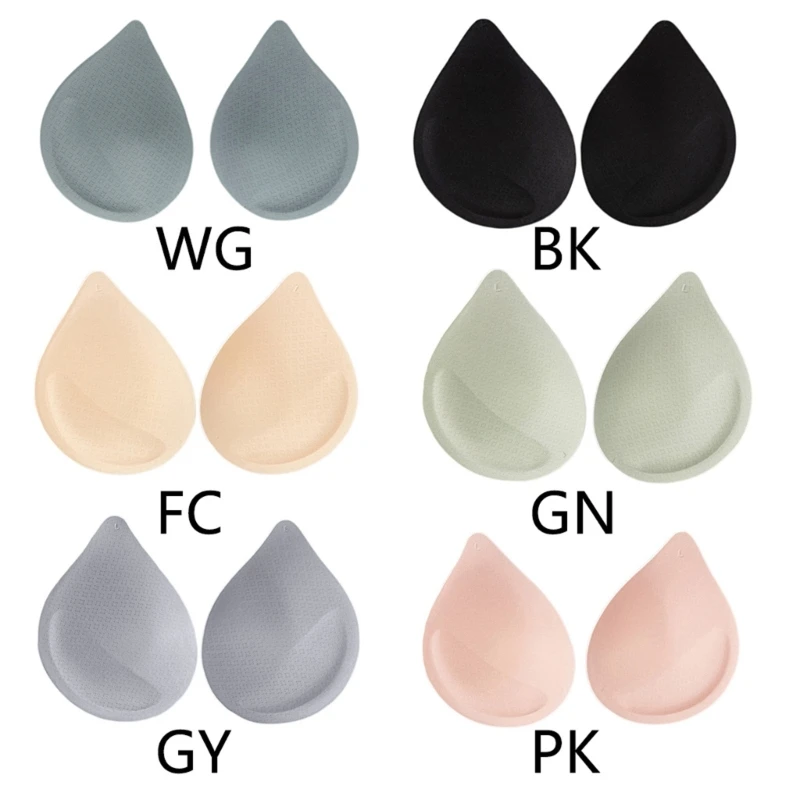 

1 Pairs Women Latex Bra Pads Water Drop Shape Removable Breathable Push Up Cups Inserts Breast Cushion Bikini Enhancers