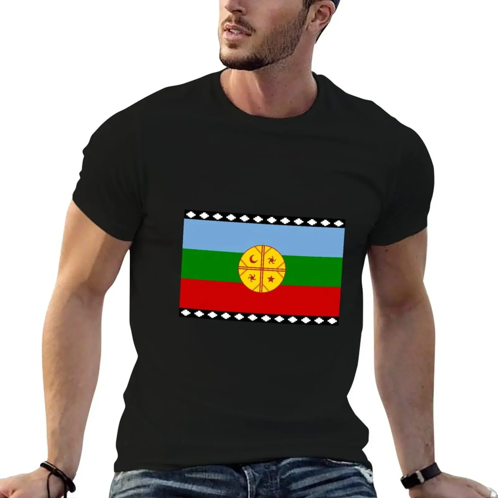 Mapuche Flag (Chile) T-Shirt graphic shirts blue archive mens clothes