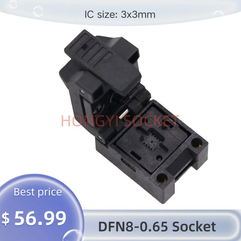 dfn8-065-presa-ic-in-lega-ribaltabile-passo-065-mm-presa-di-prova-personalizzata-icsize-3x3-mm-30-v-50-mΩ-8-pin-per-test-e-connessione